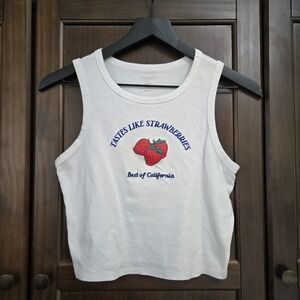 Homegirl Society Crop Top Womens M White Strawberry‎ Coquette Feminine Y2K